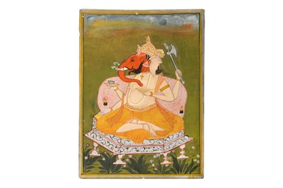 Lot 191 - THE ELEPHANT-HEADED HINDU GOD GANESHA ENTHRONED