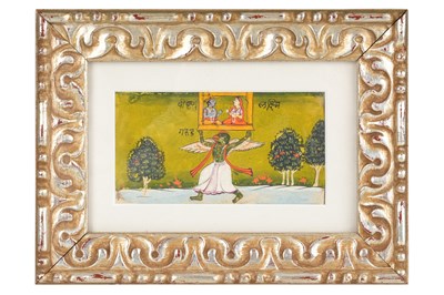 Lot 173 - GARUDA LIFTING A CANOPY WITH VISHNU AND LAKSHMI