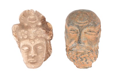 Lot 60 - TWO MINIATURE GANDHARAN HEADS