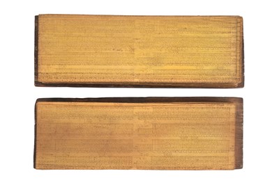 Lot 186 - A SOUTH INDIAN PALM LEAF MANUSCRIPT WITH NUMERICAL CHARTS AND DIAGRAMS