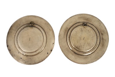 Lot 183 - TWO TANJORE SILVER AND COPPER-OVERLAID BRASS TRAYS
