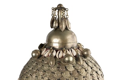 Lot 89 - AN ELABORATE TURKMEN CEREMONIAL WEDDING HEADDRESS WITH SHELLS AND PENDANTS