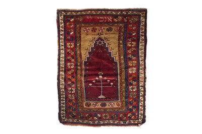 Lot 276 - A RARE ANATOLIAN JEWISH PRAYER RUG WITH HEBREW INSCRIPTION
