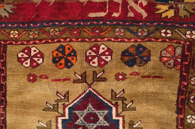 Lot 276 - A RARE ANATOLIAN JEWISH PRAYER RUG WITH HEBREW INSCRIPTION