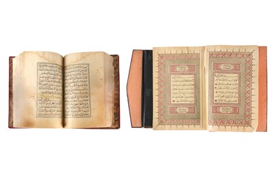 Lot 118 - TWO QUR’ANS: A QAJAR MANUSCRIPT AND AN OTTOMAN PRINTED BOOK