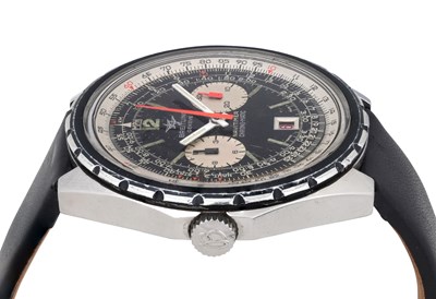 Lot 37 - A MEN'S BREITLING STAINLESS STEEL MANUAL CHRONGOPRAH WRISTWATCH