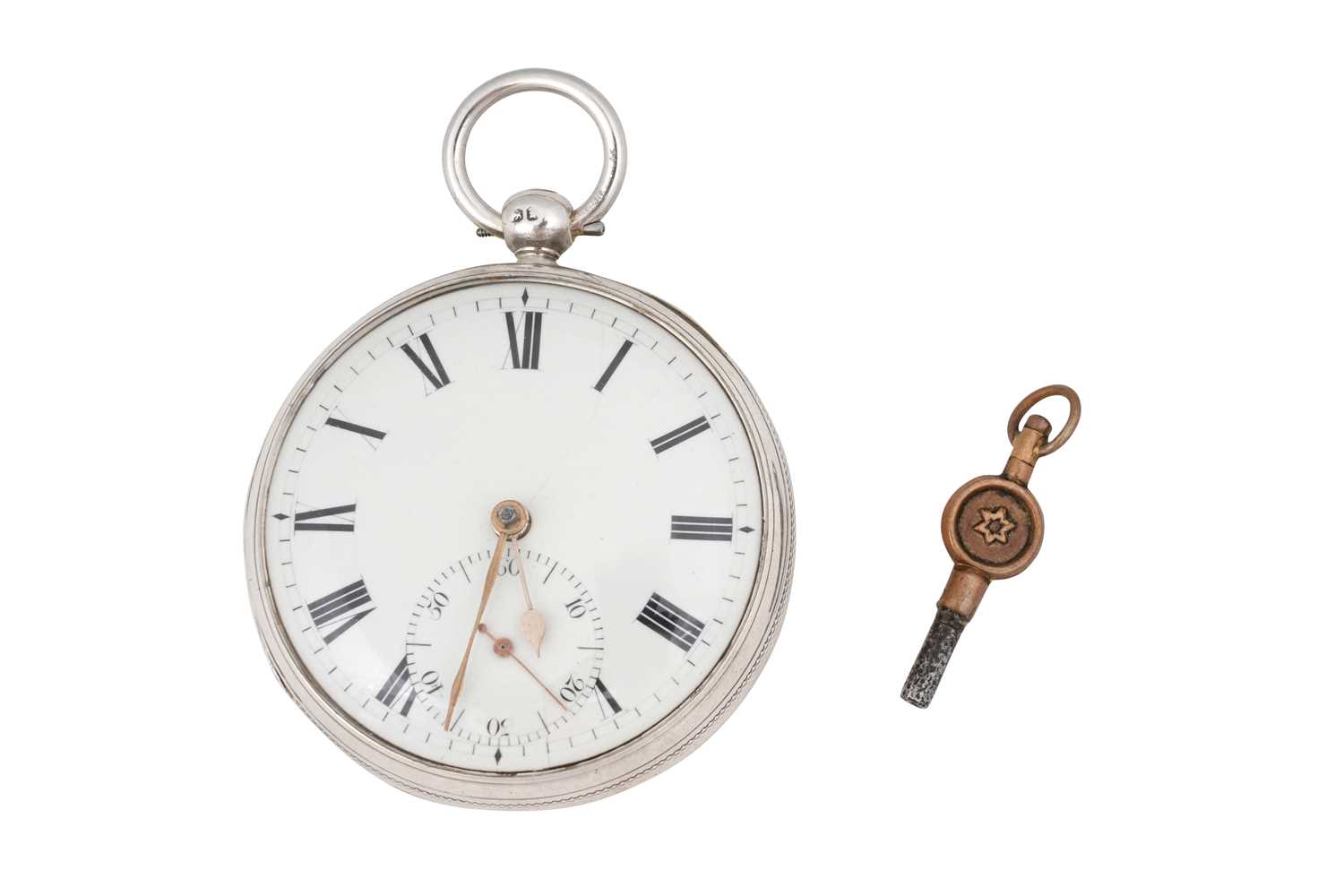 Lot 76 - A SILVER DUPLEX MOVEMENT POCKET WATCH