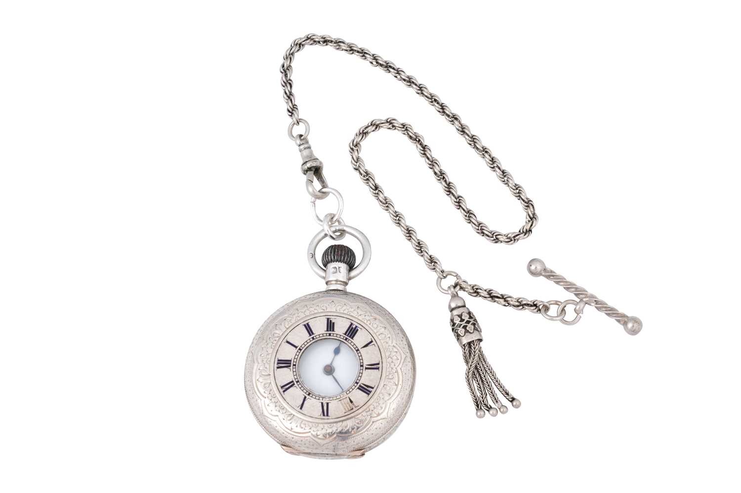 Lot 74 - HALF HUNTER SILVER POCKET WATCH