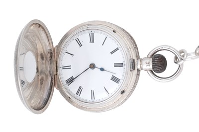 Lot 74 - HALF HUNTER SILVER POCKET WATCH