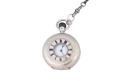Lot 74 - HALF HUNTER SILVER POCKET WATCH