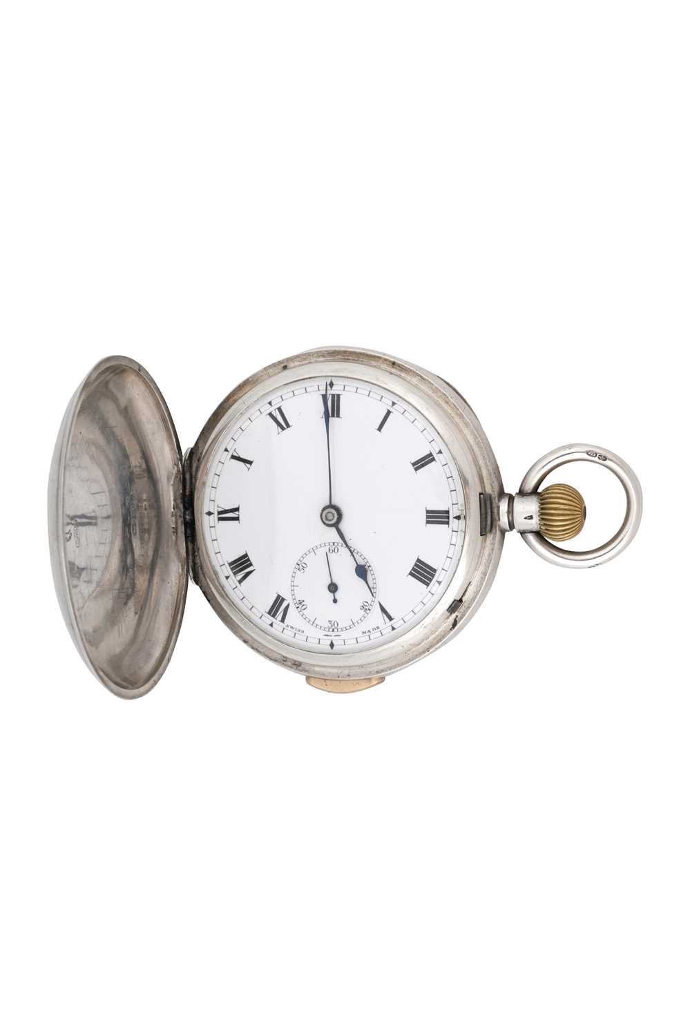 Lot 78 - A SILVER FULL HUNTER POCKET WATCH