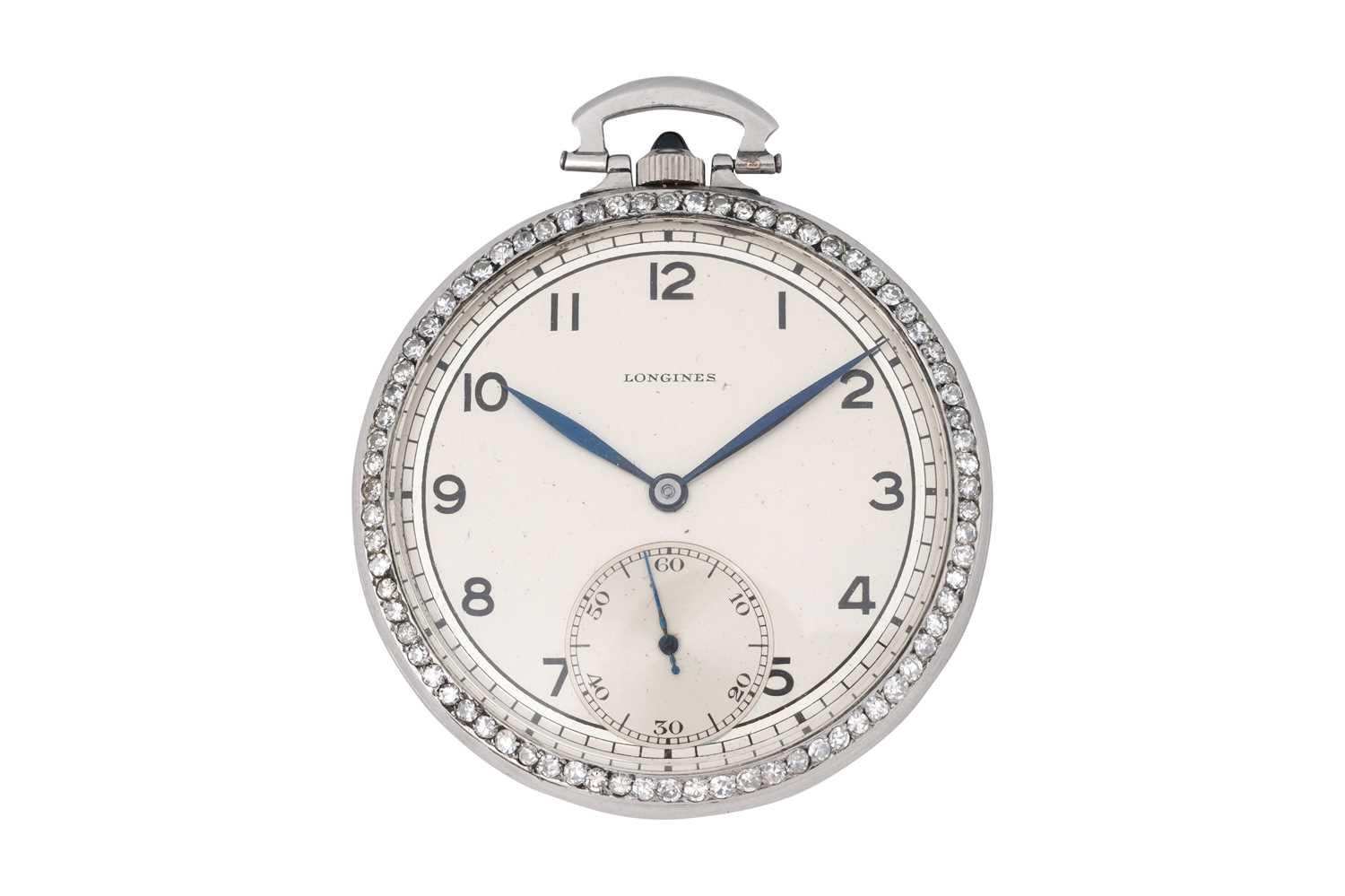 Lot 77 - LONGINES PLATINUM AND DIAMONDS