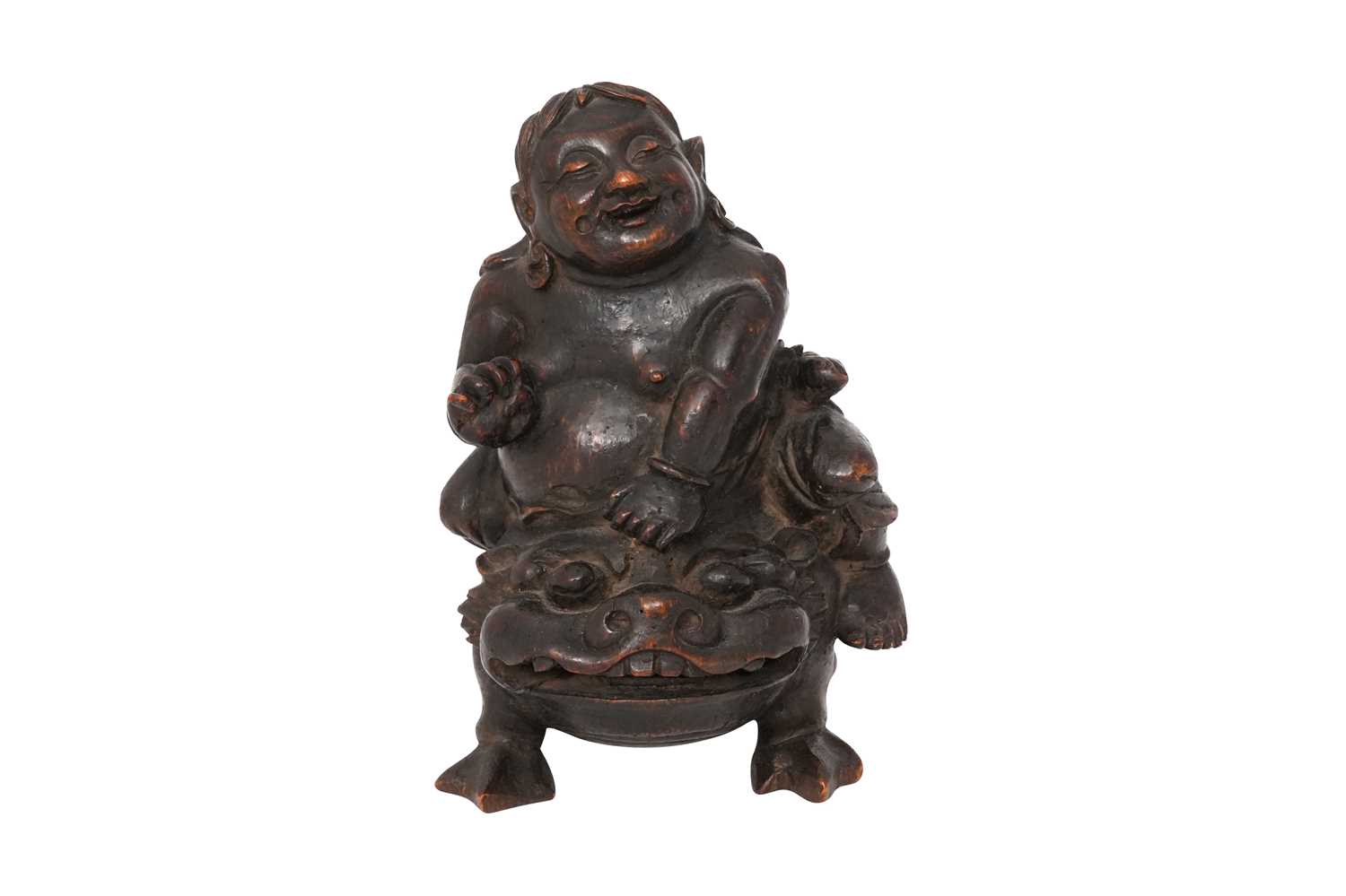 Lot 70 - A CHINESE BAMBOO CARVING OF LIU HAI