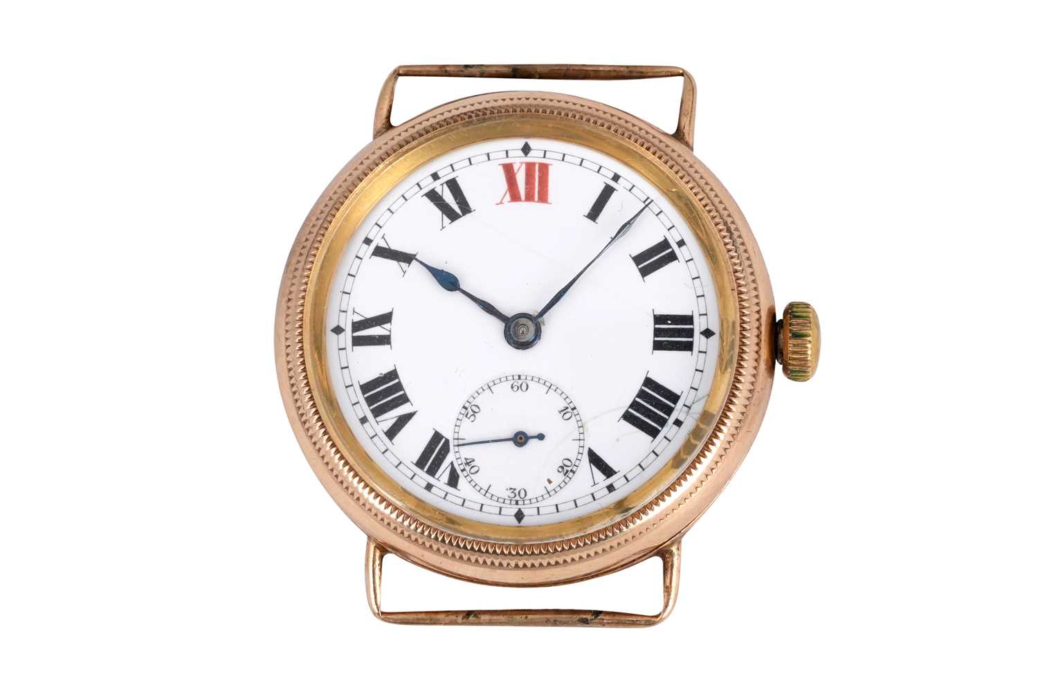 Lot 52 - A RARE WWI MEN'S ZENITH 9K YELLOW GOLD MANUAL WATCH
