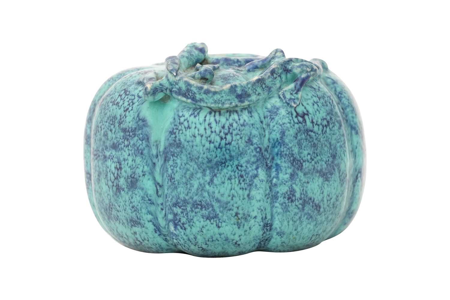 Lot 86 - A CHINESE ROBIN'S EGG GLAZED 'PUMPKIN' WATERPOR