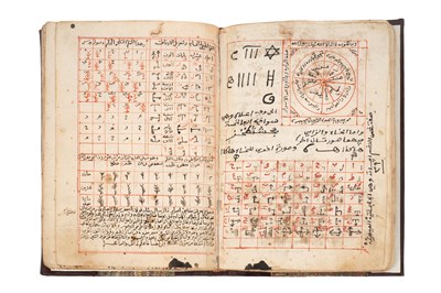 Lot 80 - A MANUSCRIPT OF ISLAMIC GEOMANCY, ALCHEMY, MYSTICAL IMAGERY AND OCCULT SCIENCES