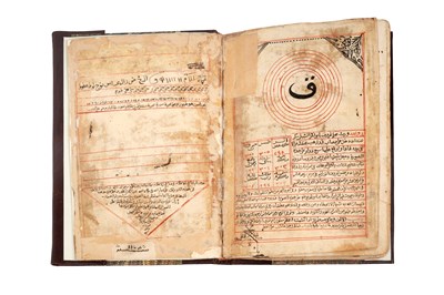 Lot 80 - A MANUSCRIPT OF ISLAMIC GEOMANCY, ALCHEMY, MYSTICAL IMAGERY AND OCCULT SCIENCES