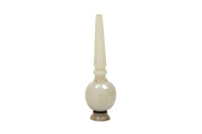 Lot 155 - A CARVED WHITE JADE PERSIAN OPIUM PIPE MOUTHPIECE (VAFOOR)