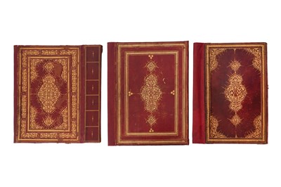 Lot 70 - TWELVE OTTOMAN AND PERSIAN LEATHER MANUSCRIPT BINDINGS WITH GILT, TOOLED AND EMBOSSED DESIGNS