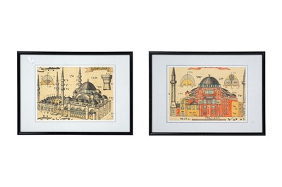 Lot 145 - TWO POLYCHROME ARCHITECTURAL MODELS OF SULTAN AHMET CAMII (BLUE MOSQUE)