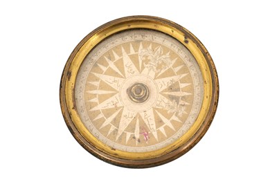 Lot 188 - AN OTTOMAN BRASS COMPASS WITH LEATHER CASE