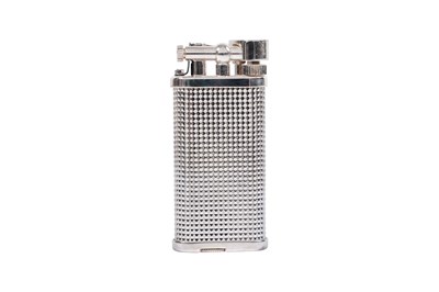 Lot 53 - DUNHILL “UNIQUE” SILVER PALTED LIGHTER WITH BOX AND PAPERS.