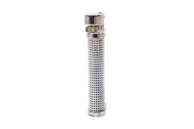 Lot 53 - DUNHILL “UNIQUE” SILVER PALTED LIGHTER WITH BOX AND PAPERS.