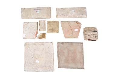 Lot 145 - TWO OTTOMAN DAMASCUS POTTERY TILES AND OTHER TILE FRAGMENTS