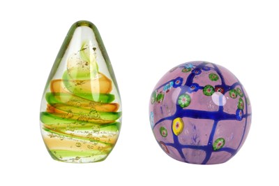 Lot 78 - TWO LARGE GLASS PAPERWEIGHTS