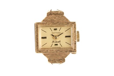 Lot 13 - A RARE ROTARY WATCH RING IN 9K GOLD