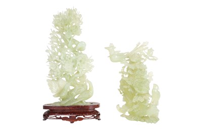 TWO CHINESE SERPENTINE CARVINGS