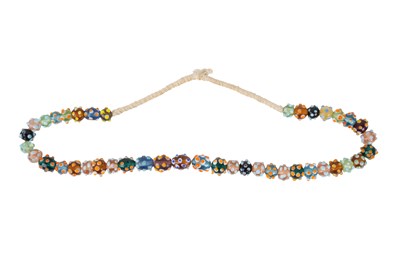 Lot 128 - A MULTI-COLOURED LAMPWORK GLASS BEAD NECKLACE