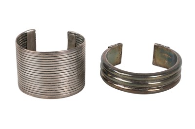 Lot 131 - TWO INDIAN SILVER CUFF BRACELETS