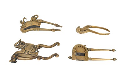 Lot 174 - FOUR INDIAN BRASS BETEL NUT CRACKERS