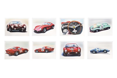 Lot 105 - AUTOMOBILIA INTEREST: ‘FERRARI GTO 250’ BY JEAN CHARLES HIRLIMANN, EIGHT LITHOGRAPHS