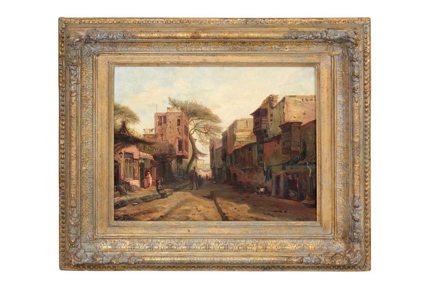 Lot 116 - A FRENCH ORIENTALIST PAINTING: A STREET SCENE IN THE LEVANT