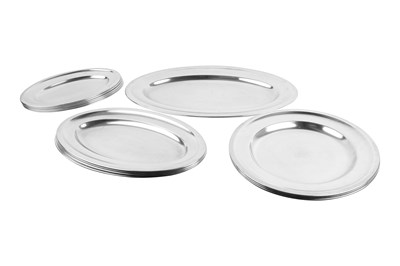 Lot 65 - A GROUP OF THIRTEEN GERMAN SILVER-PLATED SERVICE PLATTERS BY HEPP