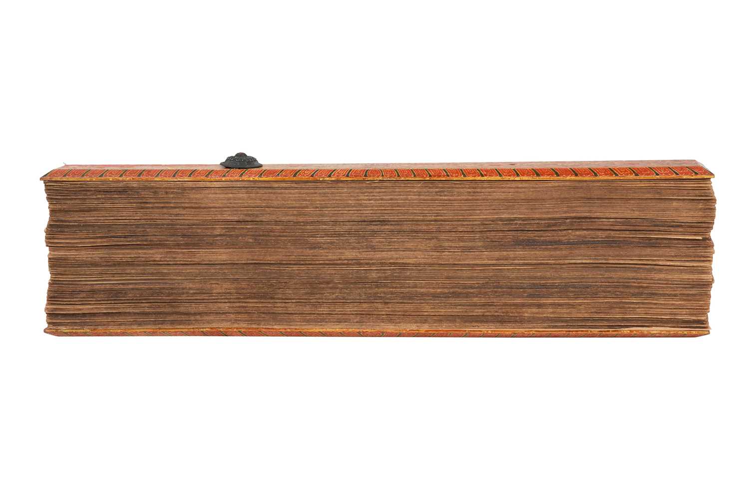 Lot 46 - A SINHALA PALM-LEAF BUDDHIST MANUSCRIPT WITH LACQUERED BOOK COVERS