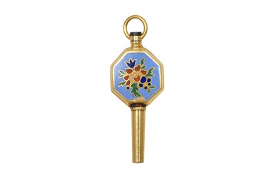 Lot 436 - AN EXTREMELY RARE BOVET GUILLOCHÉ ENAMEL AND PEARL OPEN FACE POCKET WATCH.