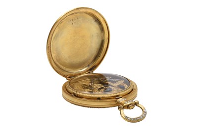 Lot 436 - AN EXTREMELY RARE BOVET GUILLOCHÉ ENAMEL AND PEARL OPEN FACE POCKET WATCH.