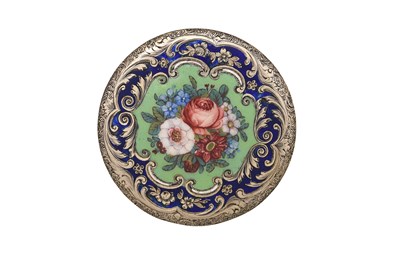 Lot 436 - AN EXTREMELY RARE BOVET GUILLOCHÉ ENAMEL AND PEARL OPEN FACE POCKET WATCH.