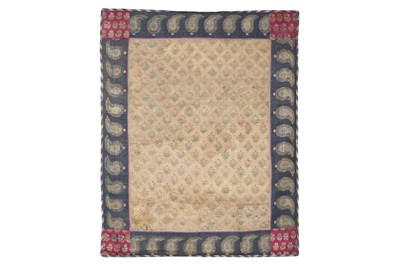 Lot 280 - A SAFAVID FLORAL BROCADE PANEL WITH QAJAR BORDERS