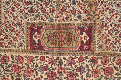 Lot 277 - A QUILTED KALAMKARI PANEL WITH NICHE AND FLORAL DECORATION