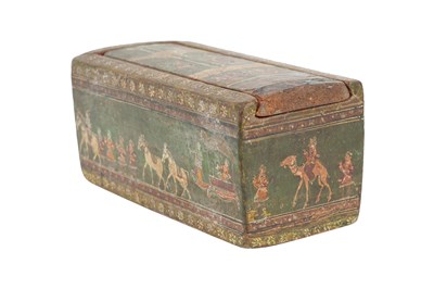Lot 113 - A SET OF POLYCHROME-PAINTED, GILT AND LACQUERED NINETY-SIX MUGHAL GANJIFA PLAYING CARDS AND BOX