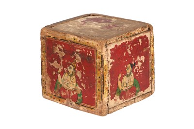 Lot 112 - A SET OF POLYCHROME-PAINTED LACQUERED 120 DASHAVATARA GANJIFA PLAYING CARDS AND BOX