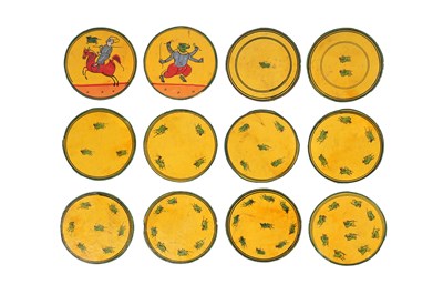Lot 112 - A SET OF POLYCHROME-PAINTED LACQUERED 120 DASHAVATARA GANJIFA PLAYING CARDS AND BOX
