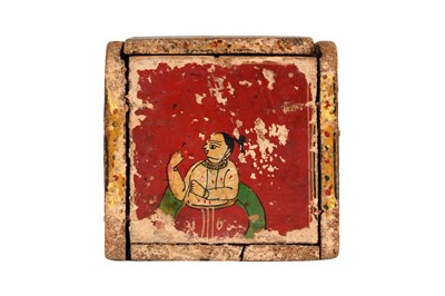 Lot 112 - A SET OF POLYCHROME-PAINTED LACQUERED 120 DASHAVATARA GANJIFA PLAYING CARDS AND BOX