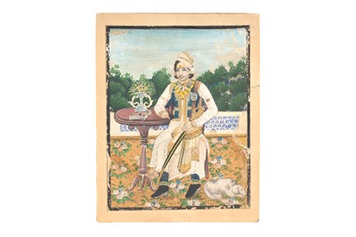 Lot 41 - A SEATED PORTRAIT OF AN INDIAN PRINCELY FIGURE
