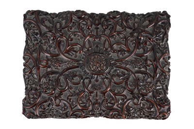Lot 167 - A DUTCH COLONIAL CARVED ROSEWOOD LIDDED BOX