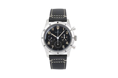 Lot 4 - A MEN‘S BREITLING STAINLESS STEEL MANUAL CHRONOGRAPH WRISTWATCH.